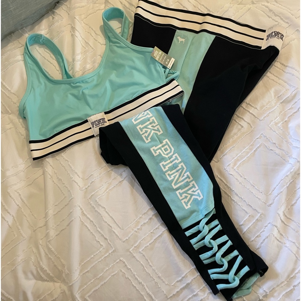 PINK matching sports bra and leggings